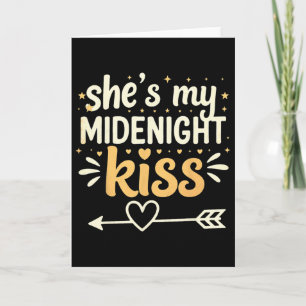 Carte Elle est mon baiser de minuit Bonne année couple a