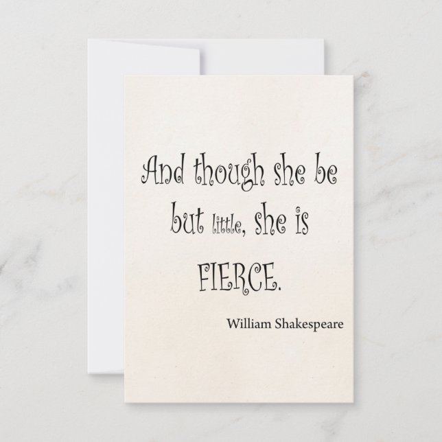 Carte Elle n'est que petite elle est Fierce Shakespeare  (Devant)