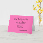 Carte Elle n'est que petite elle est Fierce Shakespeare  (Fleur jaune)