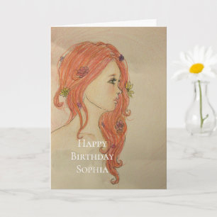 Carte Elle portait des fleurs dans ses cheveux Anniversa