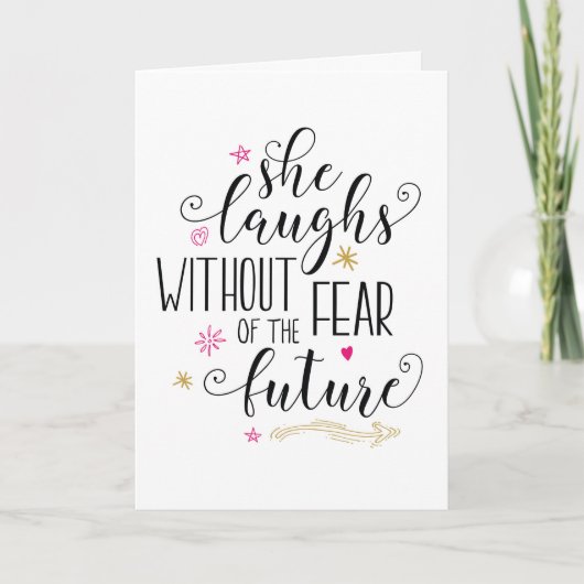 Carte Elle rit sans crainte - My Proverbs 31 Femme (Devant)