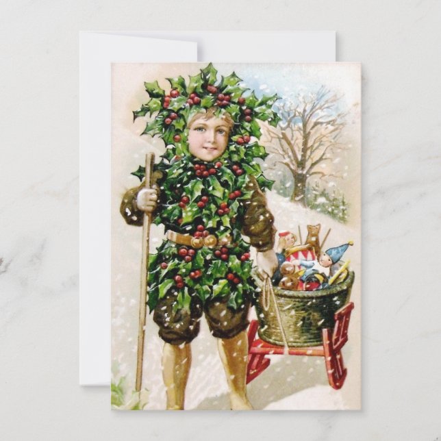 Carte Ellen Clapsaddle : Holly Boy avec jouets (Devant)