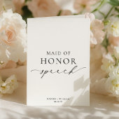 Carte Ellesmere Maid OF Honor Discours Mariage