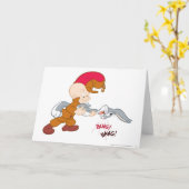 Carte ELMER FUDD™ et BUGS BUNNY™ (Fleur jaune)