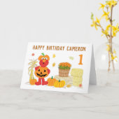 Carte Elmo Citrouille de Sesame Street l'automne anniver (Fleur jaune)