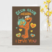 Carte Elmo Holding son poisson rouge animal (Fleur jaune)