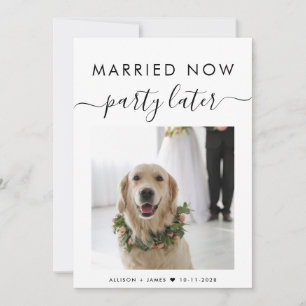Carte Elopement Marié Maintenant Parti Plus Tard Photo M
