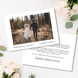 Carte Elopement minimal maintenant fête plus tard Mariag