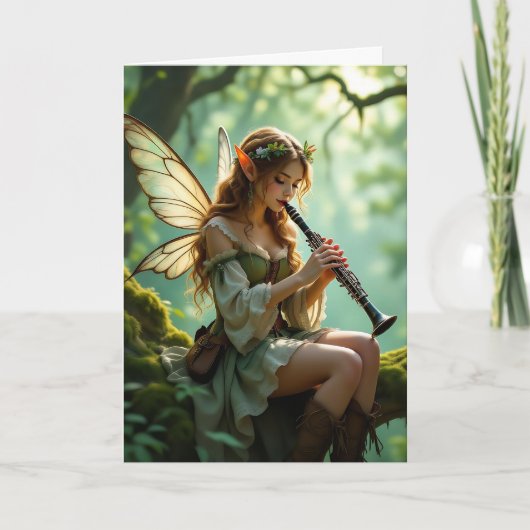 Carte Elven Fairy with Clarinet | Magical Birthday (Devant)