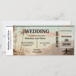 Carte Embarquement Pass Destination Palmiers tropicaux