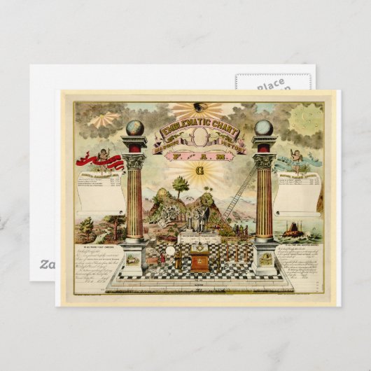 Carte emblématique maçonnique Freemason (Devant / Derrière)