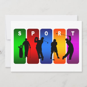 Carte Emblème de golf multicolore