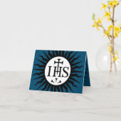 Carte Emblème de la Compagnie de Jésus Monogramme (Fleur jaune)