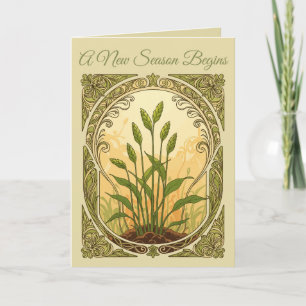 Carte Emblème de printemps persan Vintage Sabzeh botaniq