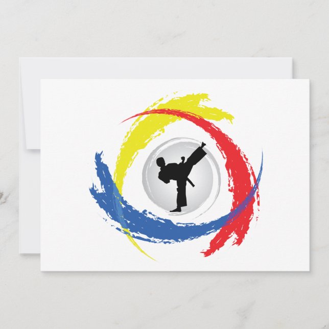 Carte Emblème Karate Tricolor (Devant)