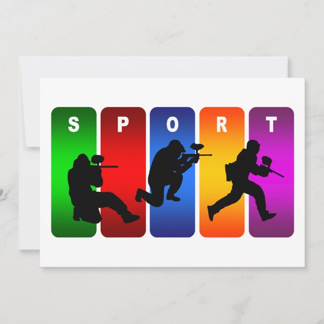 Carte Emblème Multicolor Paintball (Devant)