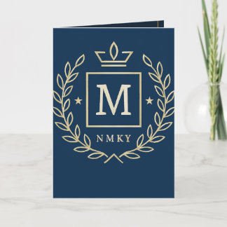 Carte "Emblème Royal NMKY – Monogramme M Dessin de Crête