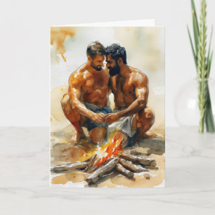 Carte Embrassade au feu de plage