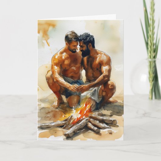 Carte Embrassade au feu de plage (Devant)