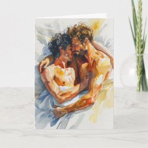 Carte Embrassade au soleil en aquarelle