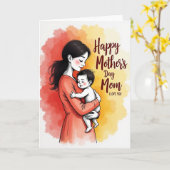 Carte Embrassade de Parents Adorables (Fleur jaune)