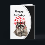 Carte Embrassages d'anniversaire et baisers Animaux Funn<br><div class="desc">Anniversaire Raccoon Raccoon Raccoon Raccoon Raccoon Raccoon Raccoon Envoûtant les baisers Amour</div>