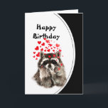 Carte Embrassages d'anniversaire et baisers Animaux Funn<br><div class="desc">Anniversaire Raccoon Raccoon Raccoon Raccoon Raccoon Raccoon Raccoon Envoûtant les baisers Amour</div>