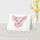 Carte Embrasse le blanc Piggy (Fleur jaune)