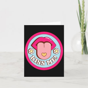 Carte Embrasse-Moi Fleur Langue Dehors Saint-Valentin Fe