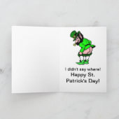 Carte Embrasse-moi Je suis Irlandais Drôle Leprechaun (Intérieur)