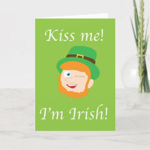 Carte Embrasse-moi je suis Jour de la St Patrick irlanda
