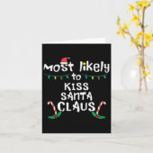 Carte Embrasser le Père Noël Noël Famille Noël (Fleur jaune)