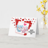 Carte Embrasser les ours avec les Coeurs d'Amour Saint-V (Fleur jaune)