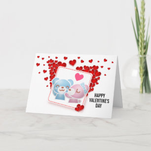 Carte Embrasser les ours avec les Coeurs d'Amour Saint-V