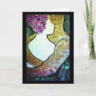 Carte Embrasser l'oeuvre de couple interracial étreindre