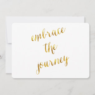 Carte Embrassez Le Citation De Voyage Gold Faux Foil Cou