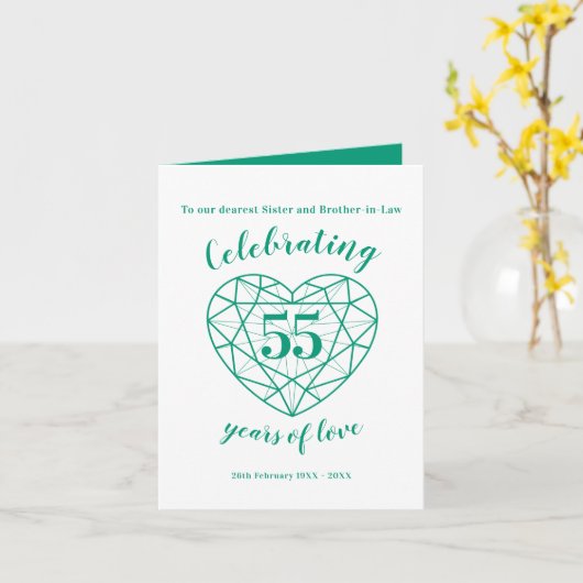 Carte Emerald 55e anniversaire de mariage (Fleur jaune)