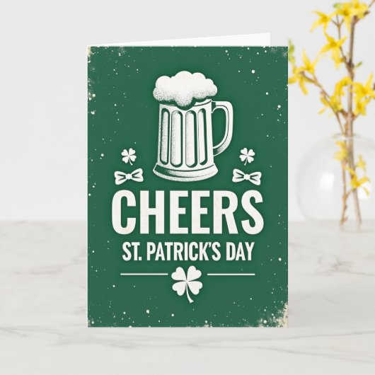 Carte Emerald Beer Cheers Pattern Card (Fleur jaune)