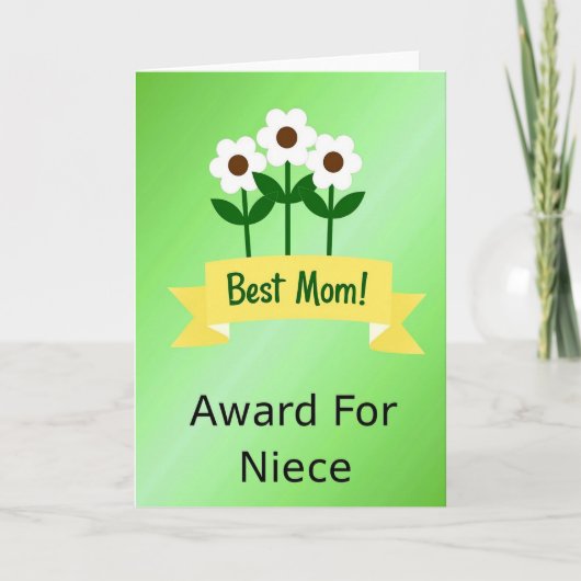 Carte Emerald Best Mom Illustration Card (Devant)