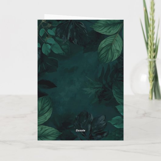 Carte Emerald Forest Mood – Deep Green Botanical Design (Dos)