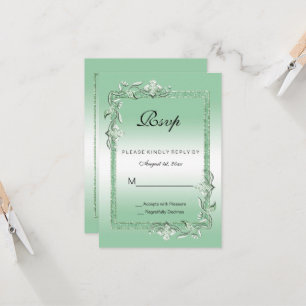 Carte Emerald Gem & Parties scintillant 55e mariage RSVP