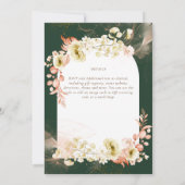 Carte Emerald Green Boho Floral Mariage (Dos)