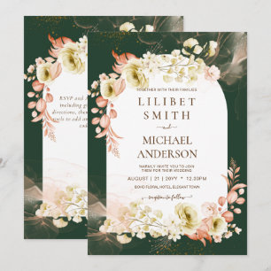 Carte Emerald Green Boho Floral Mariage