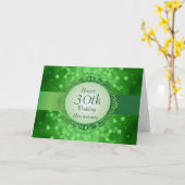 Carte Emerald Green Bokeh 30th Anniversary (Fleur jaune)