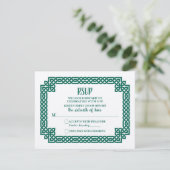 Carte Emerald Green Celtic Knot Claddagh Wedding RSVP (Debout devant)