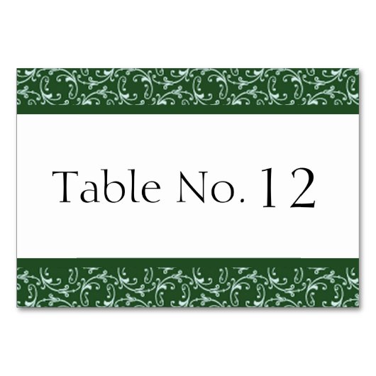 Carte Emerald Green Florentine Mariage Table (Devant)