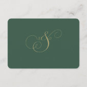 Carte Emerald Green Gold Monogramme Carton de Table de M (Dos)