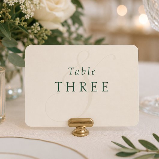 Carte Emerald Green Gold Monogramme Carton de Table de M
