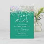 Carte Emerald Green Luxury Parties scintillant Mariage E (Debout devant)