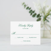 Carte Emerald Green RSVP (Debout devant)
